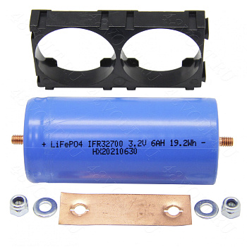 Аккумулятор LiFePO4 32700 6ah c болт-болт с холдером